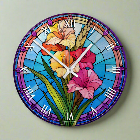 Gladiolus Suncatcher Effect Clock